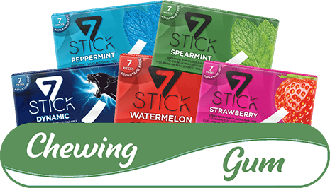 7 Stick Chewing Gum Button